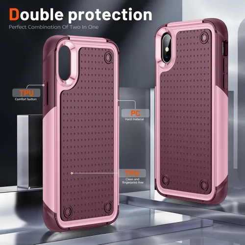 Vista 317 de Jeylly Funda para iPhone SE/Funda para iPhone 5S, Exterior de Plástico Duro que Absorbe Golpes + Interior de Silicona de Goma Defensor contra