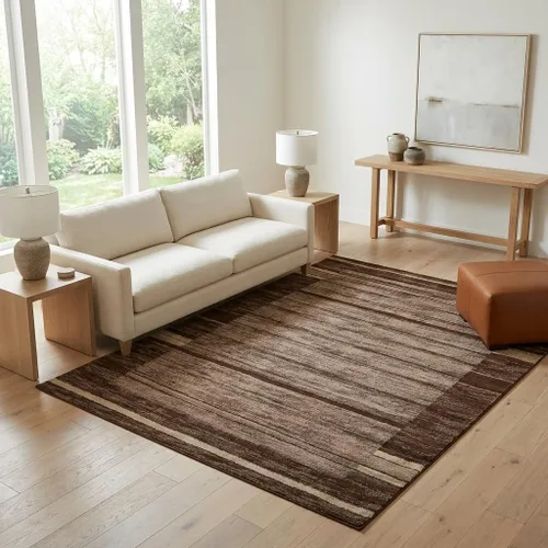 Vista 20 de Unique Loom Autumn Collection - Tapete abstracto, informal, moderno y contemporáneo (borde marrón y beige, 2 x 3 pies, rectangular)