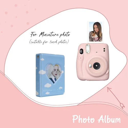 Vista 5 de Mini álbum de fotos de 3 pulgadas para cámara Fujifilm Instax, carpeta de tarjetas fotográficas Kpop, libro con soporte para tarjetas de visita, 40