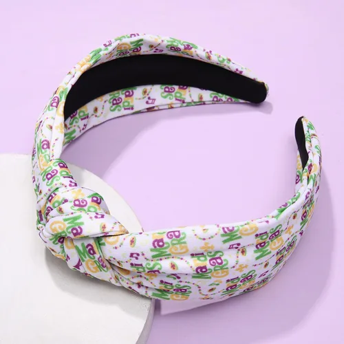 Vista 23 de YAHPERN Diadema para el día de San Valentín para mujer, colorida diadema de algodón con estampado de corazón de conversación XOXO Love, diadema