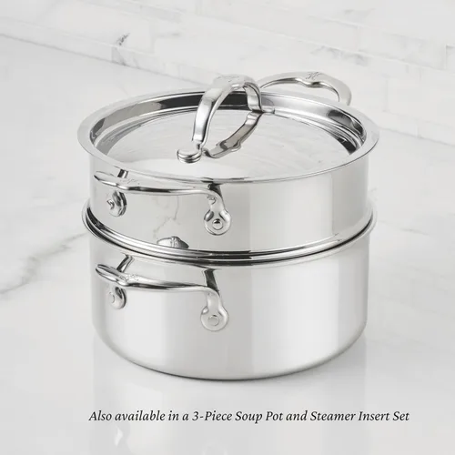 Vista 3 de Hestan ProBond Luxe Olla de sopa de 3 cuartos con tapa, acero inoxidable revestido profesional, construcción ProCore con revestimiento de tres