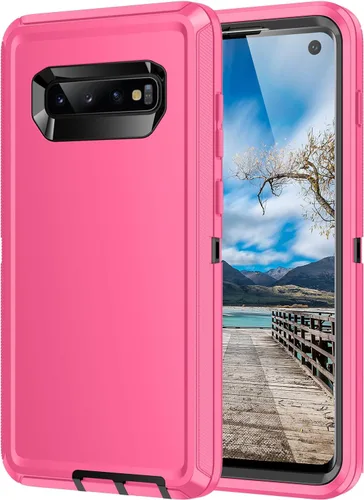 Vista 21 de Funda para Galaxy S10, [sin protector de pantalla] resistente a prueba de golpes, polvo y caídas, 3 capas de protección completa del cuerpo, funda