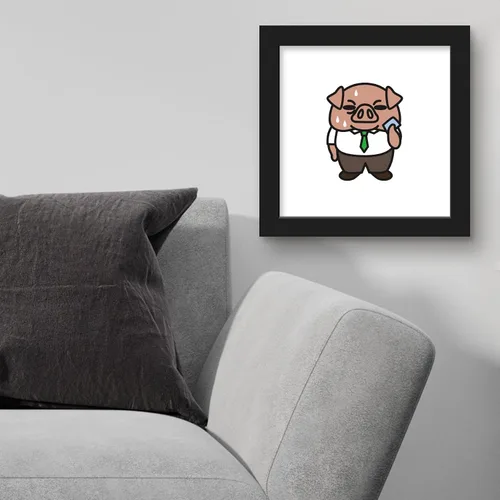 Vista 3 de Trends International Gallery Pops Sanrio Aggretsuko - Arte de pared tonelada, versión enmarcada negra, 12 x 12 pulgadas