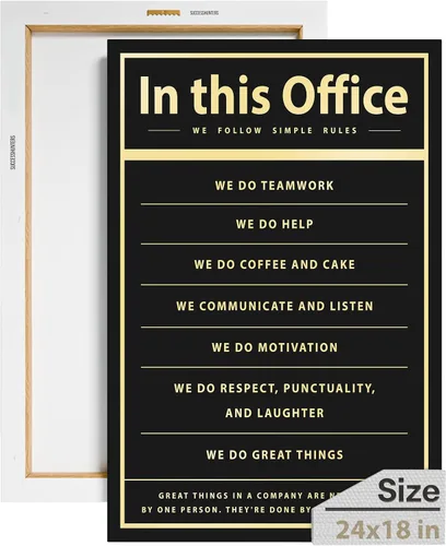 Vista 87 de Decoración de pared motivacional - 10 reglas para el zen - Arte colgante para oficina y dormitorio, decoración de pared inspiradora, obra de arte