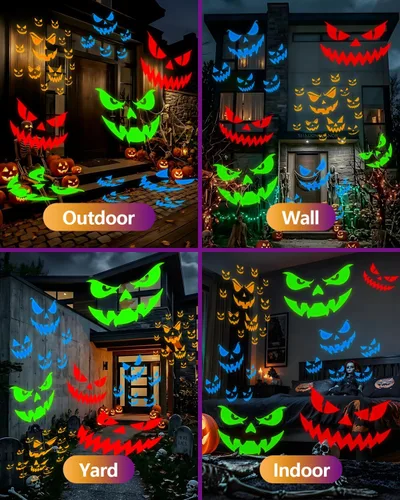 Vista 11 de Proyector de luces de Halloween ultra brillantes para exteriores