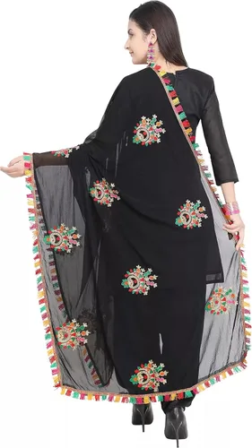 Vista 4 de Salwar - Conjunto de traje kameez para mujer, listo para usar, vestido de punjabi indio de talla grande, vestido de fiesta Patiala para mujer, negro