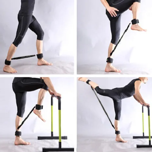Vista 2 de Bandas de resistencia para piernas de fuerza con correas de tobillo Entrenamiento de agilidad de velocidad para correr Taekwondo Patinaje Ejercicio