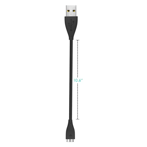 Vista 6 de MoKo Cable de carga compatible con Fitbit Charge HR, cargador USB de repuesto para Fitbit Charge HR Wireless Activity Smartwatch pulsera, color negro