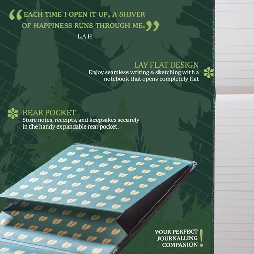 Vista 4 de Dingbats* - Cuaderno Wildlife Squared Reporter A6 - Diario de bolsillo con tapa dura de cuero sintético PU para trabajo, viaje - Bolsillo, cierre