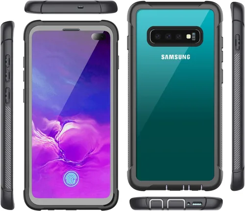 Vista 8 de Funda para Samsung Galaxy S10 Plus, protector de pantalla integrado con orificio para huella dactilar, protección de cuerpo completo, carga