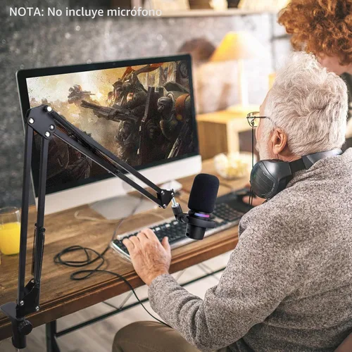 Vista 6 de HyperX DuoCast Boom Arm - Brazo de micrófono HyperX compatible con HyperX DuoCast, brazo de micrófono con cubierta de micrófono, mejora la calidad