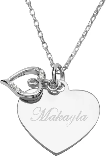 Vista 13 de Cherished Moments Collar de corazón, plata de ley 925 o chapado en oro de Corazón dorado (14 pulgadas)
