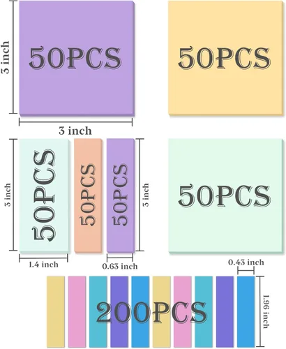 Vista 2 de Temiary 500 hojas de notas adhesivas transparentes de color macarrón de 3 x 3 pulgadas, impermeables Bloc de notas transparente, pestañas de libro