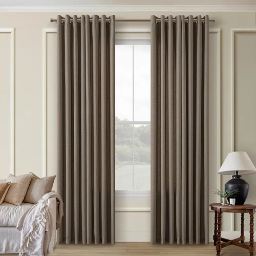 Vista 17 de Cortinas de avena con ojales DUKIYO de 96 pulgadas de largo para sala de estar, comedor, juego de 2 paneles, cortinas de arena y beige