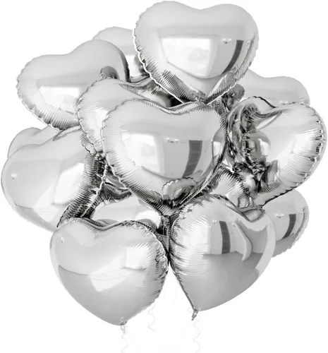 Vista 10 de 15 globos de papel de aluminio en forma de corazón negro de 18 pulgadas para el día de San Valentín, día de la madre, compromiso, aniversario