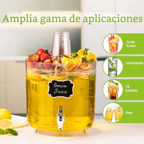 Vista 6 de Dispensador de bebidas de 2 galones para fiestas, dispensador de bebidas sin BPA con grifo sin goteo, dispensadores de jugo con soporte, dispensador