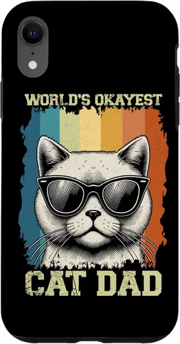 Vista 24 de World's Okayest Cat Dad Cat Lover Animal Father's Day Parent Case for iPhone 16