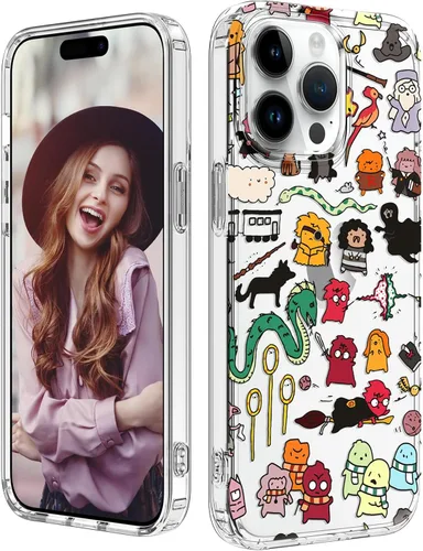 Vista 21 de ZQWY Funda compatible con iPhone 14/iPhone 13, estética transparente con diseño con protector de pantalla, protector de lente de cámara, a prueba