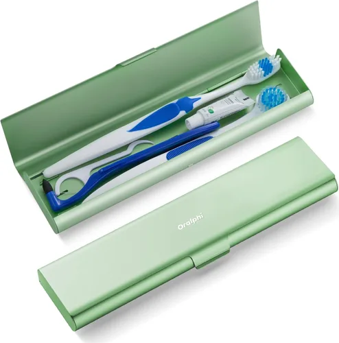 Vista 10 de Estuche de viaje para cepillo de dientes de aluminio, soporte portátil para cepillo de dientes, contenedor resistente para cepillo de dientes manual