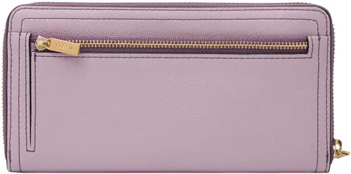 Vista 2 de Fossil Logan RFID - Cartera de piel con cierre para mujer con correa de muñeca