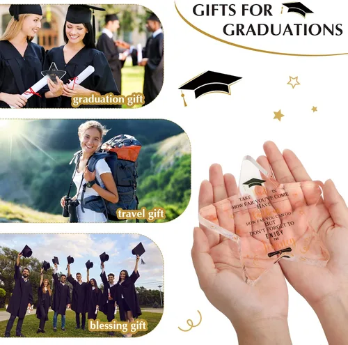 Vista 5 de Weysat 12 piezas de regalo de graduación 2026, adorno de recuerdo acrílico para ella, él de secundaria, universidad, regalos de graduación, centro