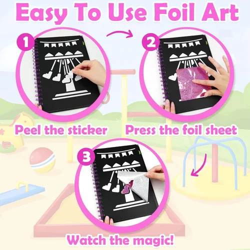 Vista 4 de FUNNYB&G Arte en papel de aluminio para niños - Manualidades de Navidad, regalos de fiesta, rellenos de calcetines para niños, suministros de arte