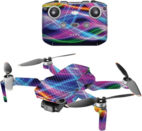 Vista 16 de MIGHTY SKINS Fibra de carbono compatible con el dron portátil DJI Mini 2, humo brillante, acabado de fibra de carbono texturizado protector
