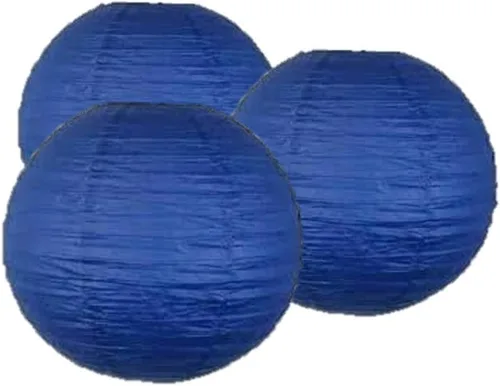 Vista 42 de Paquete de 3 linternas redondas de papel para decoración de boda y fiesta de cumpleaños (azul bebé, 4 pulgadas/3.9 in)