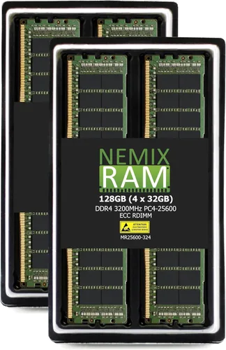 Vista 19 de NEMIX RAM Kit de memoria de servidor registrado DDR4 3200MHZ PC4-25600 4Rx4 1.2V CL22 288-PIN ECC RDIMM compatible con GIGABYTE MC62-G40 MC62-G41