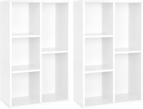 Vista 17 de VASAGLE Custos Collection - Estantería para libros tipo cubo con 4 compartimentos, 9.4 x 26 x 26 pulgadas, estantería de almacenamiento para sala