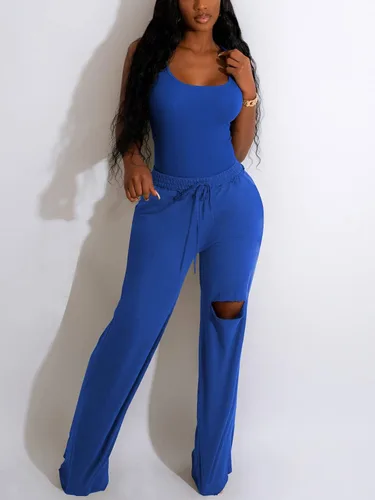 Vista 2 de Nimsruc Two Piece Outfits For Women Casual Sleeveless Sweat Suits