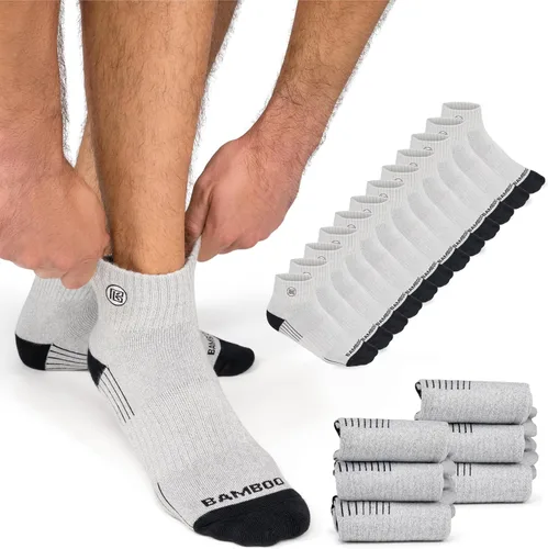Vista 28 de Calcetines de rayón de bambú premium para hombre, absorben la humedad, control de olor, suela acolchada, calcetines de trabajo transpirables Surtido