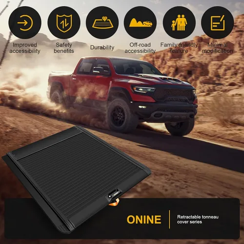 Vista 8 de ONINE Pull-Lock-Go Funda retráctil rígida para tonel, ajuste personalizado 2015-2026 Chevy Colorado/GMC Canyon, cama de camión de 5 pies (156.7 cm)