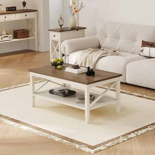 Vista 12 de Mesa de centro ChooChoo Oxford con patas más gruesas, mesa de centro de madera negra con almacenamiento para la sala de estar