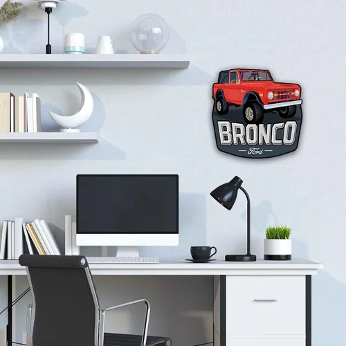 Vista 64 de Ford Logo Evolution - Letrero de metal vertical en relieve – Letrero vintage de Ford para garaje o cueva de hombre