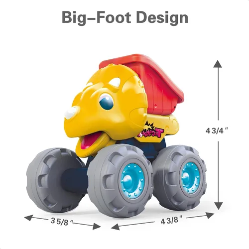 Vista 6 de iPlay, iLearn Juguete de camión monstruo de dinosaurio de 3 piezas, auto de tracción para bebé, camiones de construcción de dinosaurios Push Go