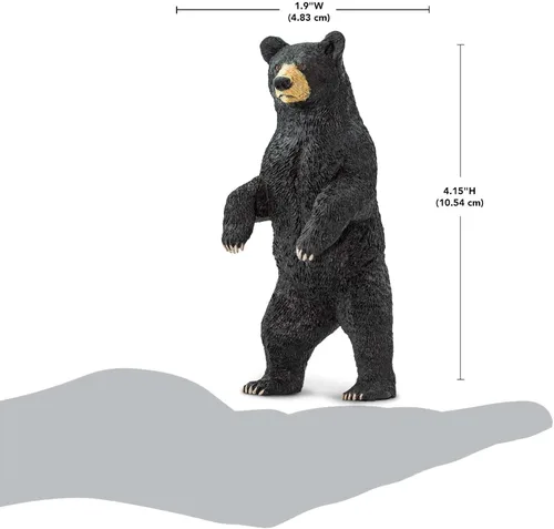 Vista 3 de Safari Ltd. Figura de oso negro de pie, figura realista de 4 pulgadas, juguete educativo para niños, niñas y niños a partir de 3 años