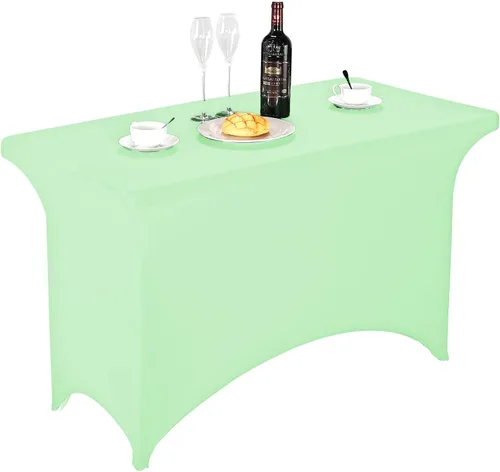 Vista 49 de FORLIFE - Funda de mesa de elastano, mantel ajustado de 4 pies para mesas rectangulares, funda elástica para patio, universal para bodas, banquetes