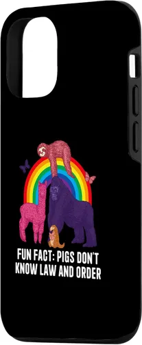 Vista 2 de iPhone 15 Pigs Dont Know Law and Order Funny Animal Pun Humor Case