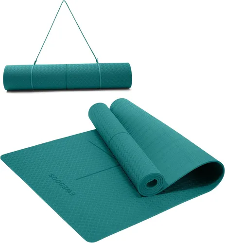 Vista 8 de Ewedoos Esterilla de Yoga Ecológica con Marcas de Alineación, Esterilla de Yoga TPE Antideslizante para Yoga Caliente, Gruesa 1/4'', Superficies