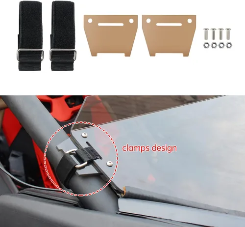 Vista 4 de UTV - Parabrisas delantero medio transparente, resistente a los arañazos, duro, compatible con Can Am Maverick X3 XRS XDS Turbo R Max 2017-2023