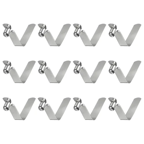 Vista 6 de HARFINGTON 12 unids botón único kayak paleta broche resorte clip 0.630x0.220 in 65Mn resorte acero en forma de V hueco elevación telescópica tubo
