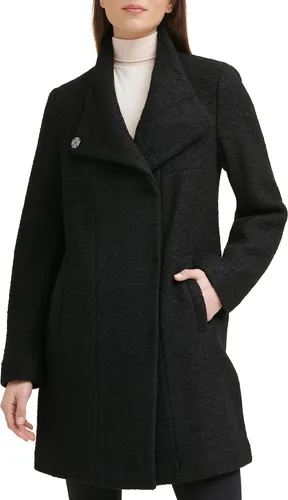 Vista 2 de Kenneth Cole Women's Button 34 Length Boucle Wool Peacoat