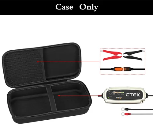 Vista 2 de Aproca Estuche rígido de almacenamiento de viaje compatible con cargador de batería CTEK (56-353) Multi US 7002 de 12 V.