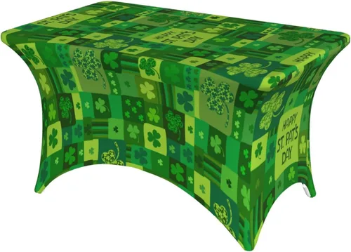 Vista 38 de Mantel rectangular ajustable de elastano elástico con estrellas patrióticas americanas de 4 pies, protector de mesa para fiestas, eventos