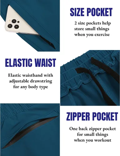 Vista 5 de COOFANDY Pantalones cortos de entrenamiento de gimnasio para hombre de 7 pulgadas, paquete de 2 pantalones cortos deportivos de secado rápido