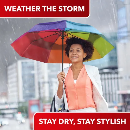Vista 20 de REPEL Windproof Travel Umbrella - Compact & Withstands Winds up to 85MPH , Strongest Premium Auto Folding Umbrella for Rain and Sun - Durable, Light