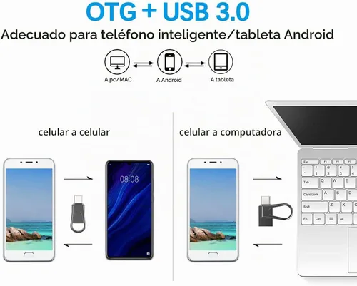 Vista 6 de 32GB Unidad flash USB C, unidad flash OTG 2 en 1 USB 3.0, unidad de memoria USB de doble Stick Pen Drive para smartphones Android con tipo-C