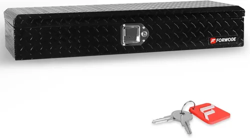 Vista 16 de FORWODE Caja de herramientas de aluminio de 20 pulgadas para camión, caja de herramientas con cerradura, caja de almacenamiento impermeable con Negro