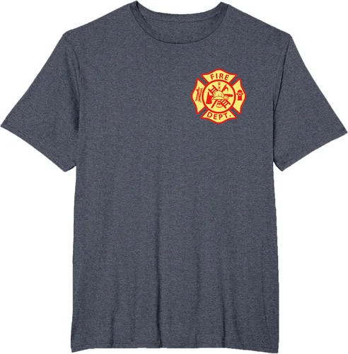 Vista 98 de Camiseta con logotipo de bomberos con símbolo de bombero, Negro